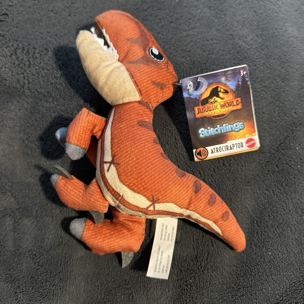 NWT Jurassic World: Dominion Stitchlings "Atrociraptor" Dinosaur Plush w/ Sound!